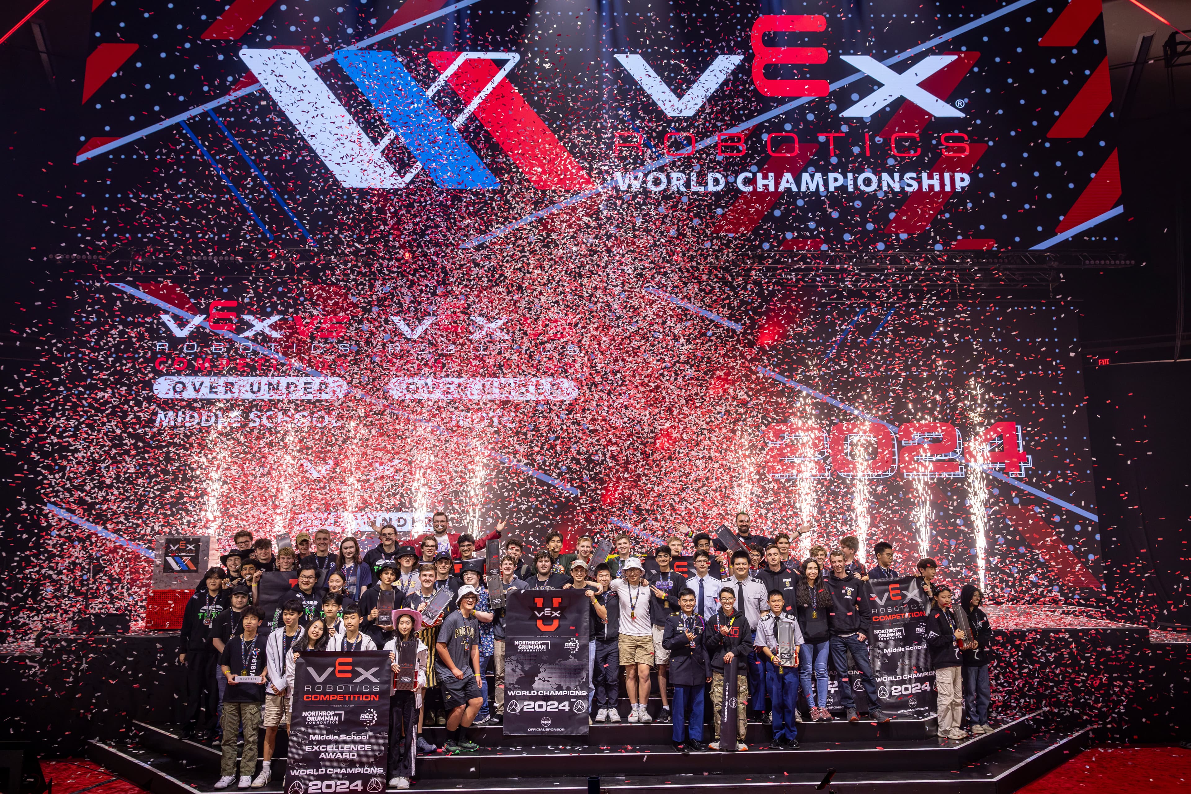 Purdue SIGBots celebrating at the VEX Robotics World Championship